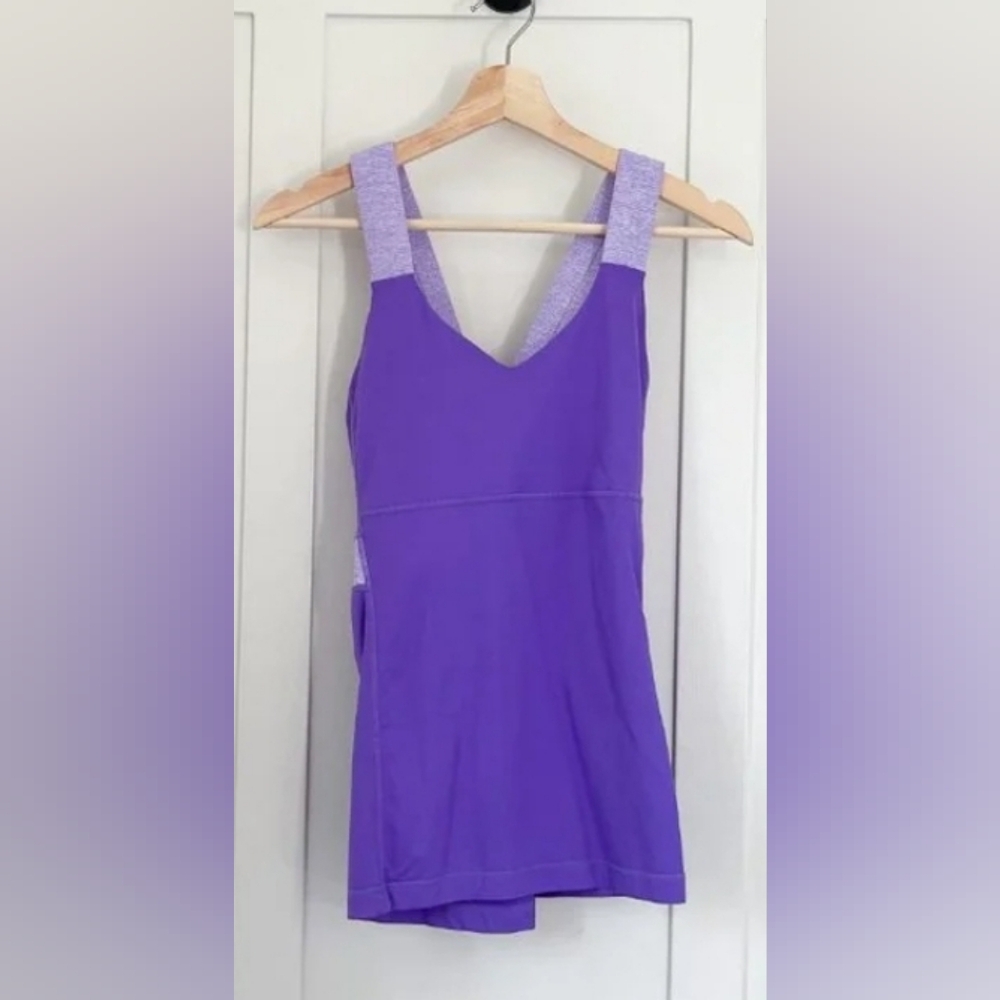 Lululemon Push Your Limits Built In Sports Bra Athletic Purple Tank Top 8